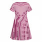 Afro Breast Cancer Awareness Dashiki Kid Short Sleeve Dress Glamorous Pink - African Pride