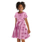 Afro Breast Cancer Awareness Dashiki Kid Short Sleeve Dress Glamorous Pink - African Pride