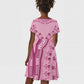 Afro Breast Cancer Awareness Dashiki Kid Short Sleeve Dress Glamorous Pink - African Pride