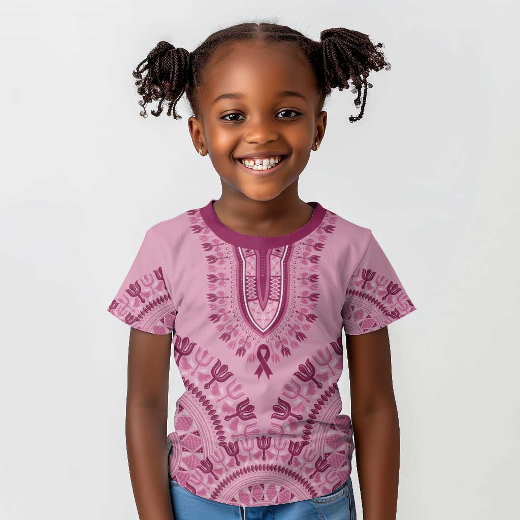 Afro Breast Cancer Awareness Dashiki Kid T shirt Glamorous Pink - African Pride
