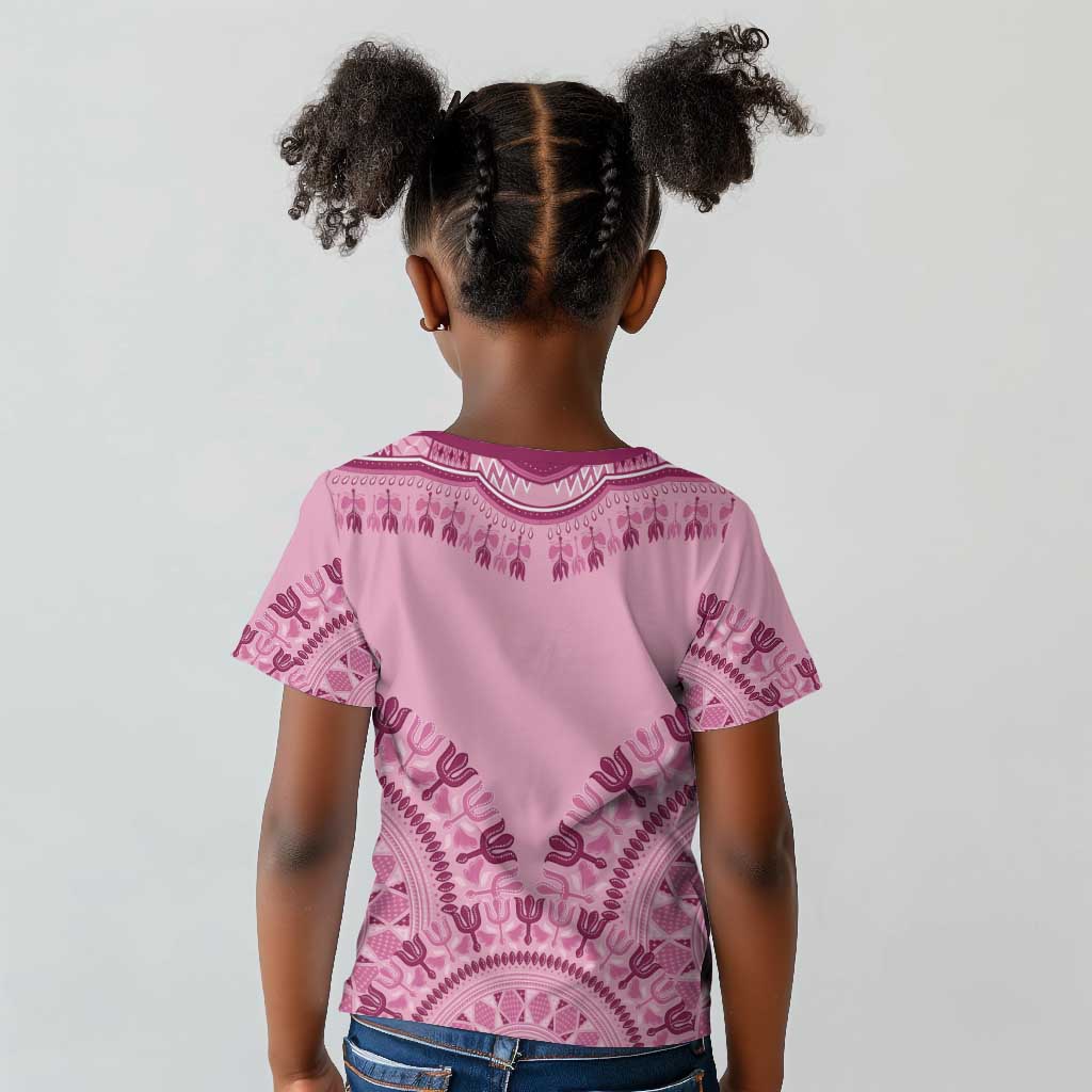 Afro Breast Cancer Awareness Dashiki Kid T shirt Glamorous Pink - African Pride