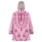 Afro Breast Cancer Awareness Dashiki Kid Wearable Blanket Hoodie Glamorous Pink - African Pride