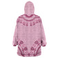 Afro Breast Cancer Awareness Dashiki Kid Wearable Blanket Hoodie Glamorous Pink - African Pride