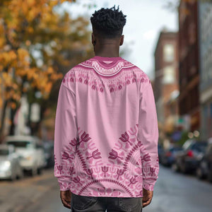 Afro Breast Cancer Awareness Dashiki Long Sleeve Shirt Glamorous Pink - African Pride