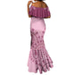 Afro Breast Cancer Awareness Dashiki Mermaid Dress Glamorous Pink - African Pride