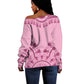 Afro Breast Cancer Awareness Dashiki Off Shoulder Sweater Glamorous Pink - African Pride