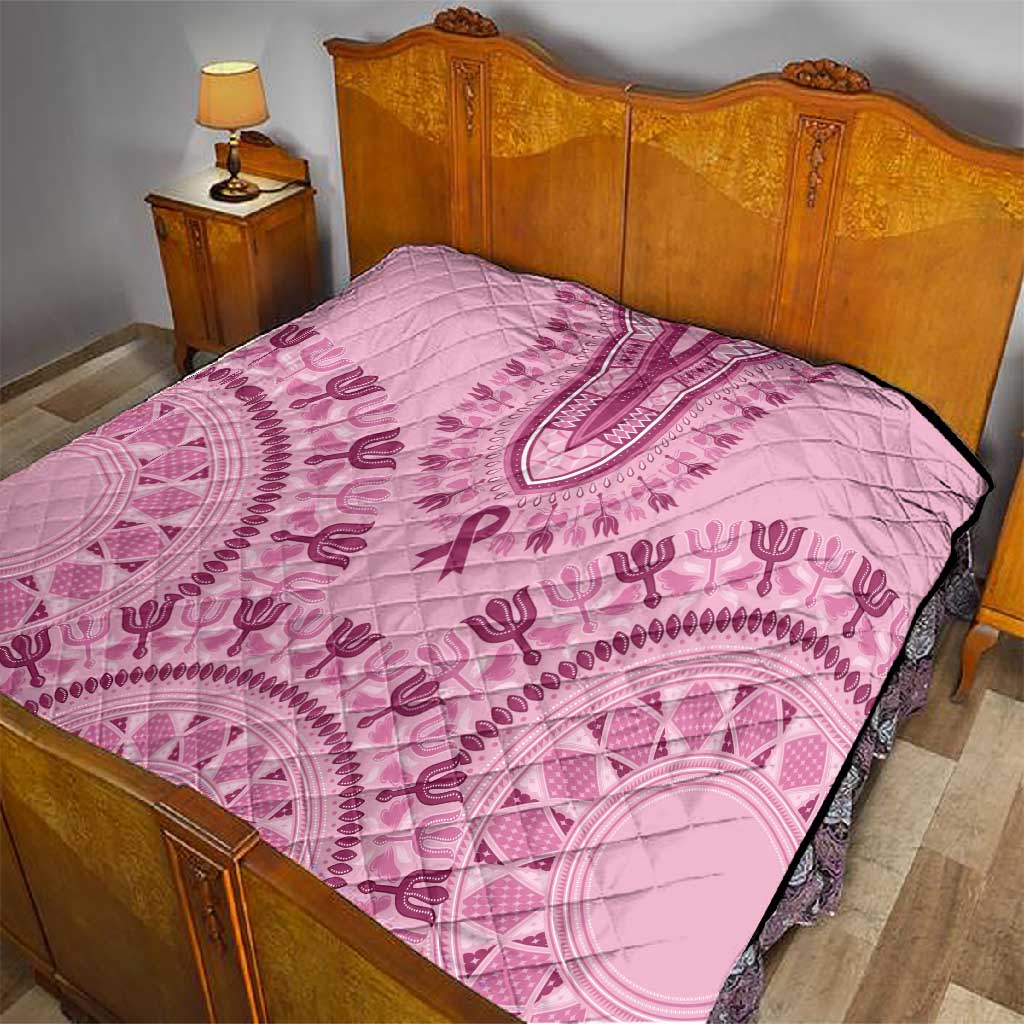 Afro Breast Cancer Awareness Dashiki Quilt Glamorous Pink - African Pride