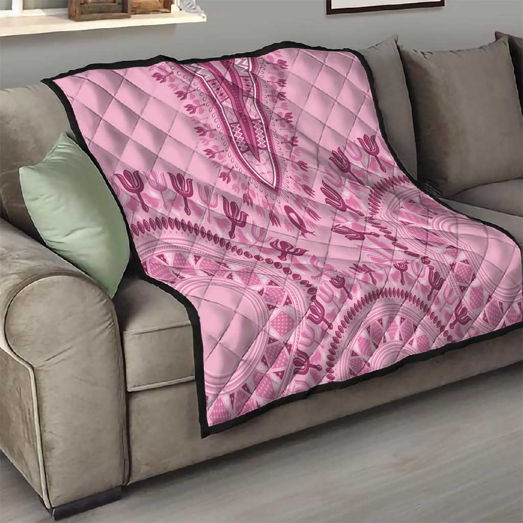 Afro Breast Cancer Awareness Dashiki Quilt Glamorous Pink - African Pride