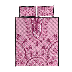 Afro Breast Cancer Awareness Dashiki Quilt Bed Set Glamorous Pink - African Pride