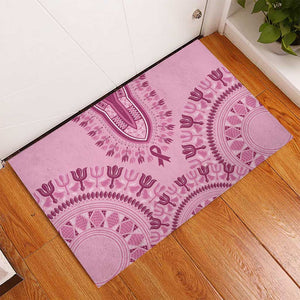 Afro Breast Cancer Awareness Dashiki Rubber Doormat Glamorous Pink - African Pride