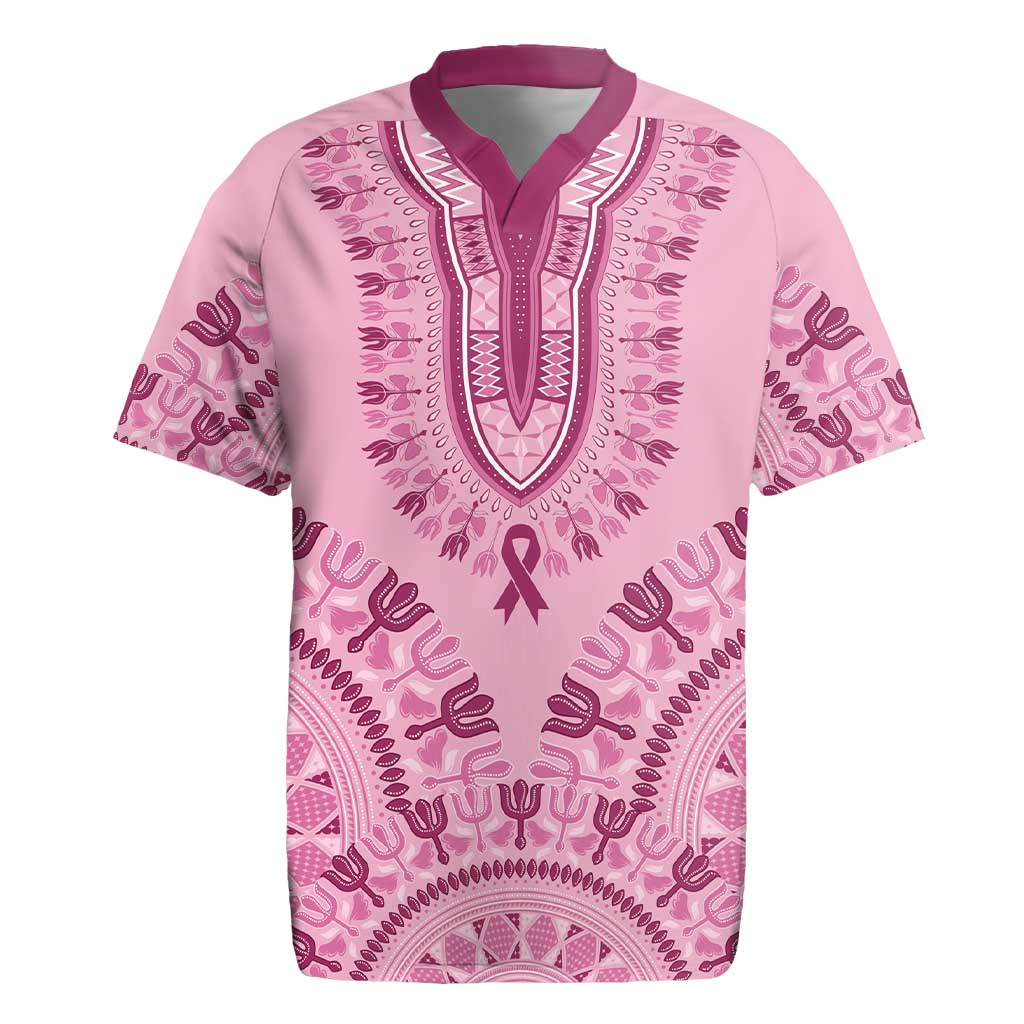 Afro Breast Cancer Awareness Dashiki Rugby Jersey Glamorous Pink - African Pride