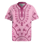 Afro Breast Cancer Awareness Dashiki Rugby Jersey Glamorous Pink - African Pride