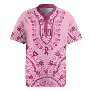 Afro Breast Cancer Awareness Dashiki Rugby Jersey Glamorous Pink - African Pride