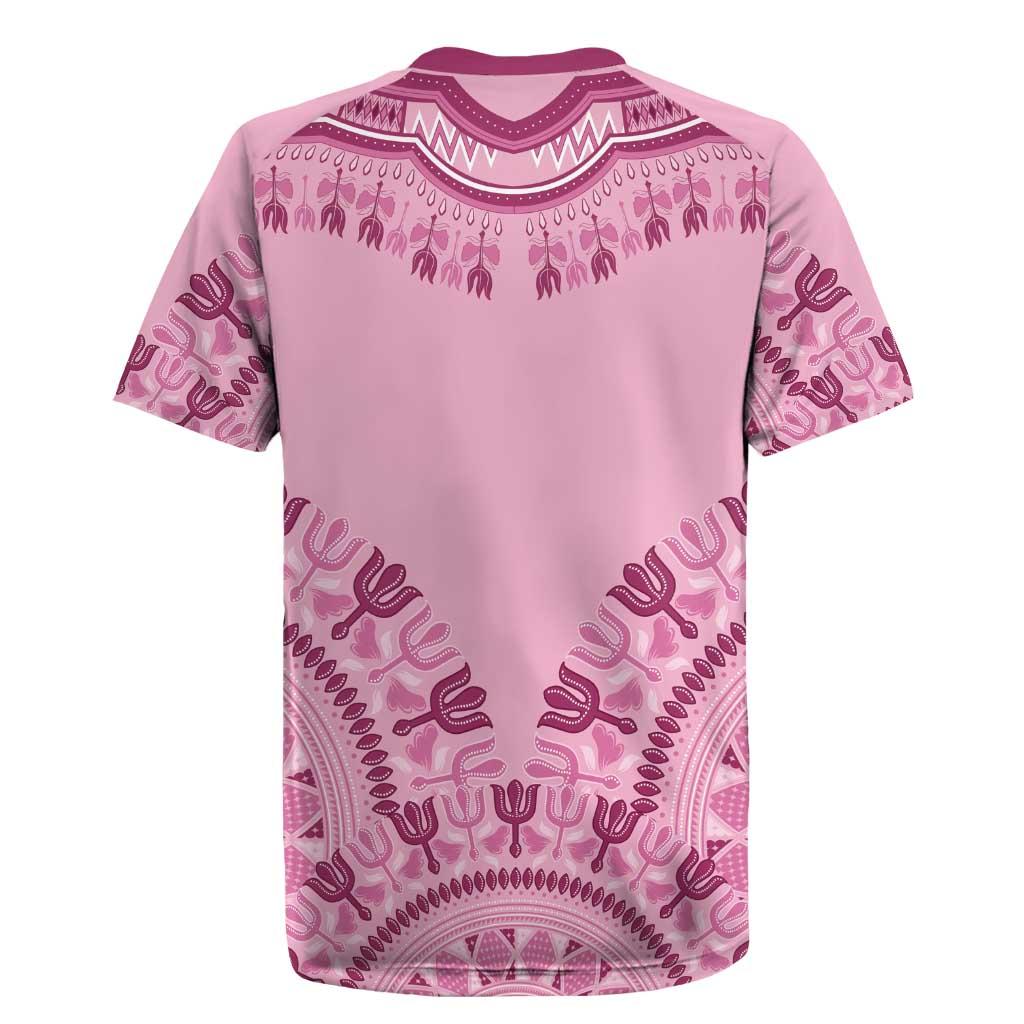 Afro Breast Cancer Awareness Dashiki Rugby Jersey Glamorous Pink - African Pride