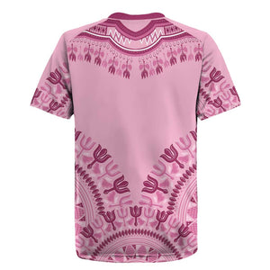 Afro Breast Cancer Awareness Dashiki Rugby Jersey Glamorous Pink - African Pride