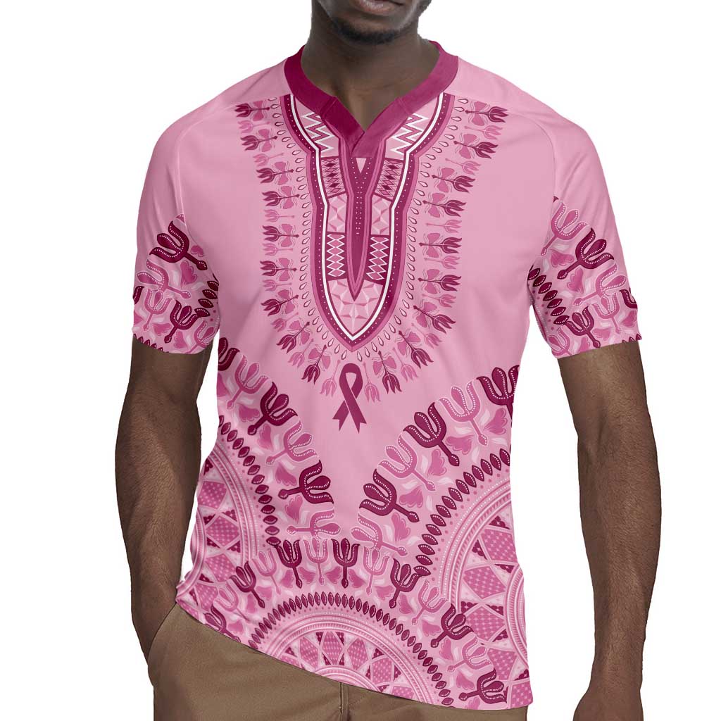 Afro Breast Cancer Awareness Dashiki Rugby Jersey Glamorous Pink - African Pride