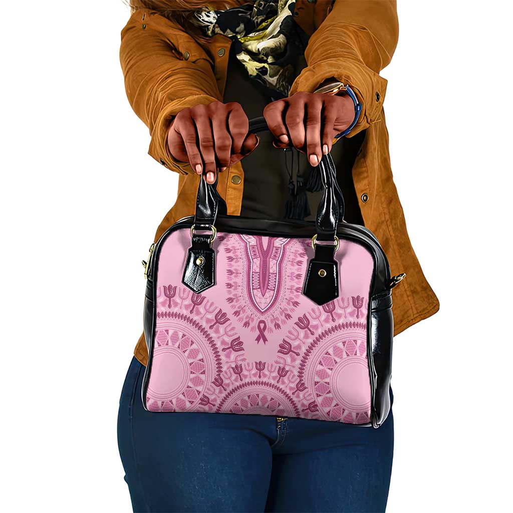 Afro Breast Cancer Awareness Dashiki Shoulder Handbag Glamorous Pink - African Pride