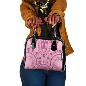 Afro Breast Cancer Awareness Dashiki Shoulder Handbag Glamorous Pink - African Pride