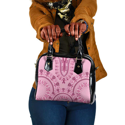 Afro Breast Cancer Awareness Dashiki Shoulder Handbag Glamorous Pink - African Pride