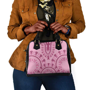 Afro Breast Cancer Awareness Dashiki Shoulder Handbag Glamorous Pink - African Pride