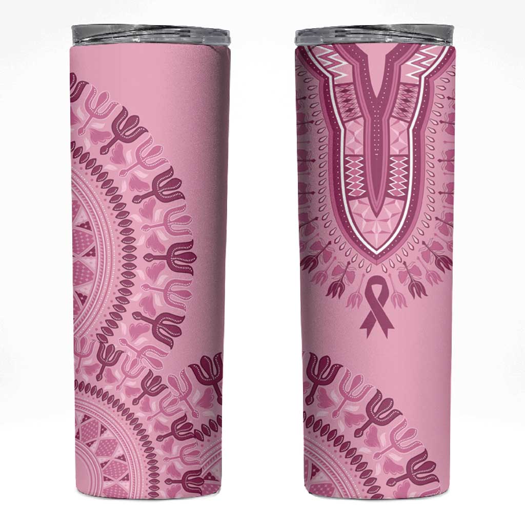 Afro Breast Cancer Awareness Dashiki Skinny Tumbler Glamorous Pink - African Pride