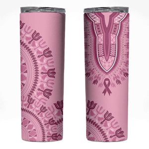 Afro Breast Cancer Awareness Dashiki Skinny Tumbler Glamorous Pink - African Pride