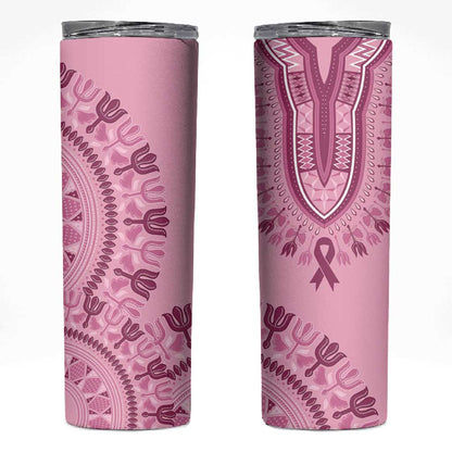 Afro Breast Cancer Awareness Dashiki Skinny Tumbler Glamorous Pink - African Pride