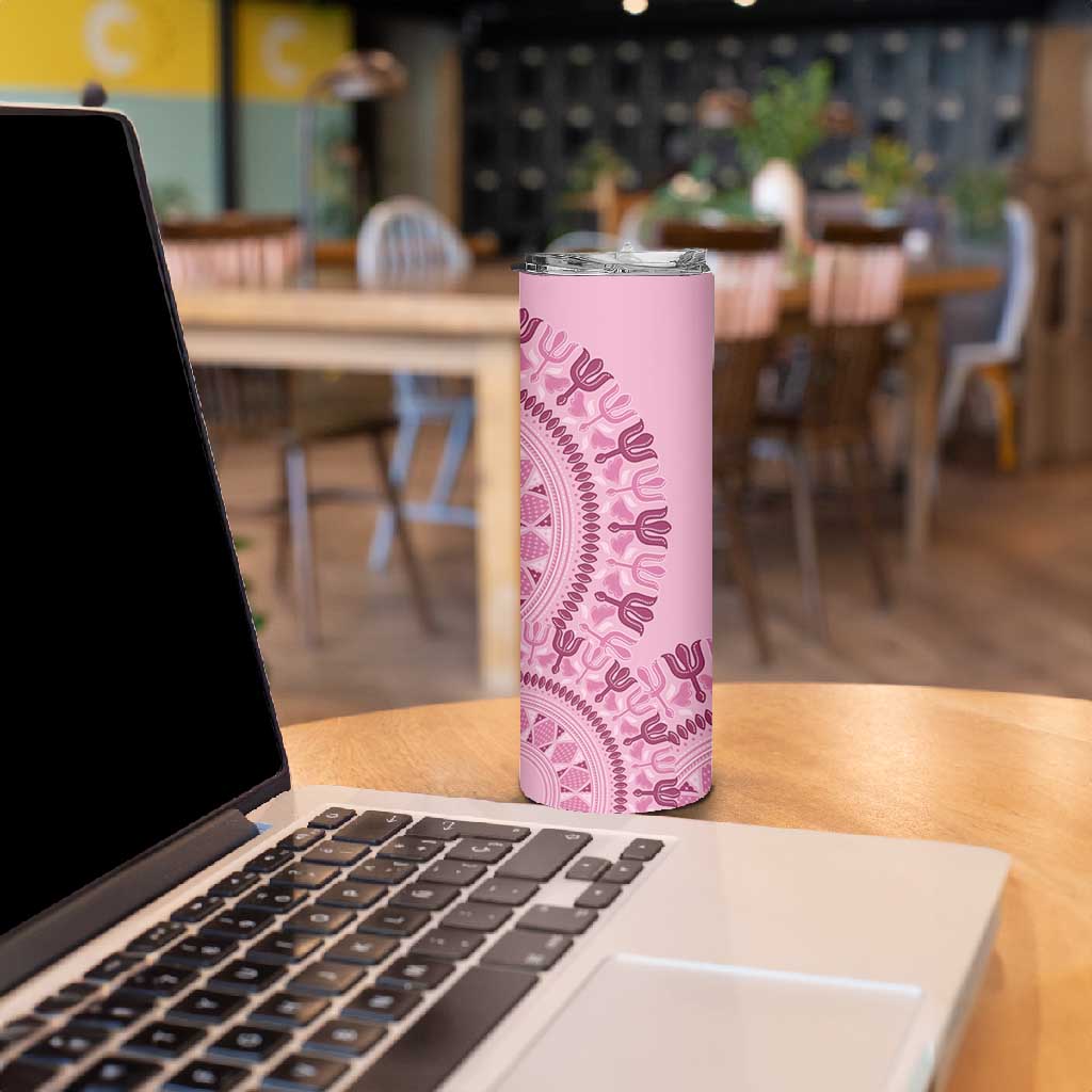 Afro Breast Cancer Awareness Dashiki Skinny Tumbler Glamorous Pink - African Pride