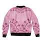 Afro Breast Cancer Awareness Dashiki Sleeve Zip Bomber Jacket Glamorous Pink - African Pride