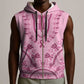 Afro Breast Cancer Awareness Dashiki Sleeveless Zip Hoodie Glamorous Pink - African Pride