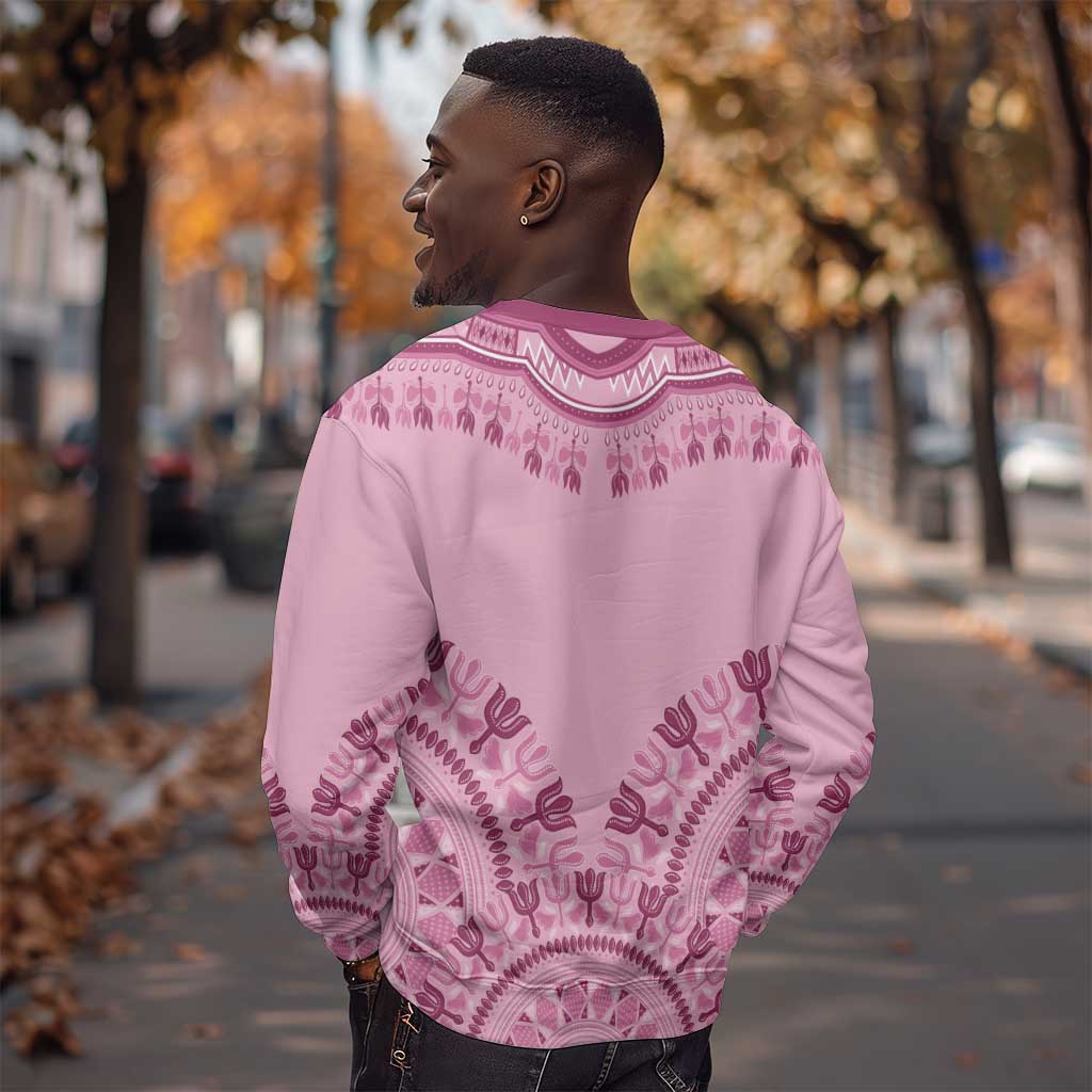 Afro Breast Cancer Awareness Dashiki Sweatshirt Glamorous Pink - African Pride