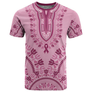 Afro Breast Cancer Awareness Dashiki T shirt Glamorous Pink - African Pride