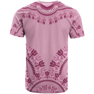 Afro Breast Cancer Awareness Dashiki T shirt Glamorous Pink - African Pride