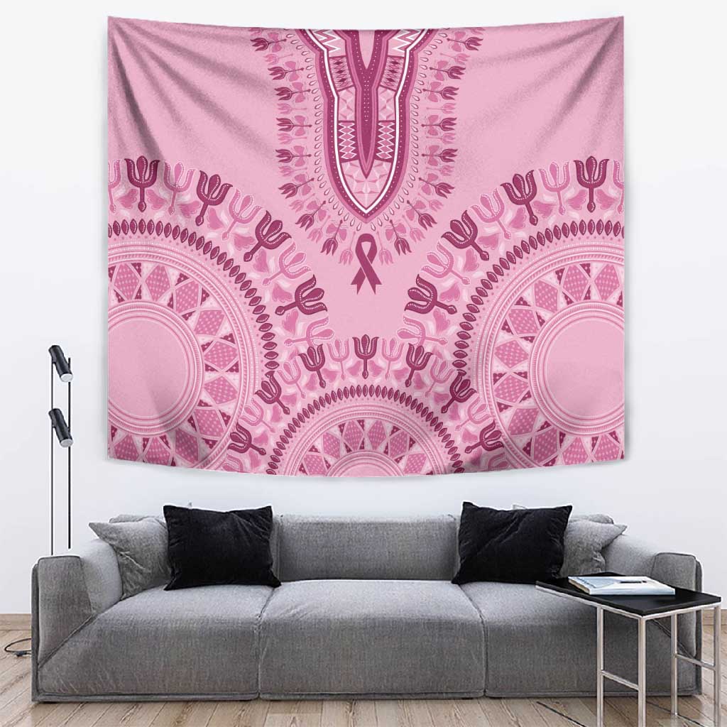 Afro Breast Cancer Awareness Dashiki Tapestry Glamorous Pink - African Pride