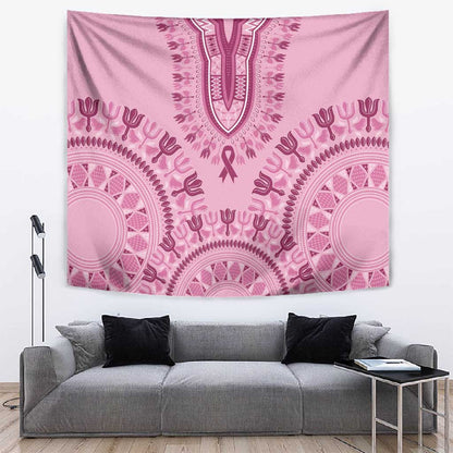 Afro Breast Cancer Awareness Dashiki Tapestry Glamorous Pink - African Pride
