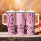 Afro Breast Cancer Awareness Dashiki Tumbler With Handle Glamorous Pink - African Pride