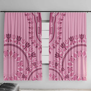 Afro Breast Cancer Awareness Dashiki Window Curtain Glamorous Pink - African Pride