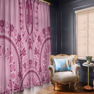 Afro Breast Cancer Awareness Dashiki Window Curtain Glamorous Pink - African Pride