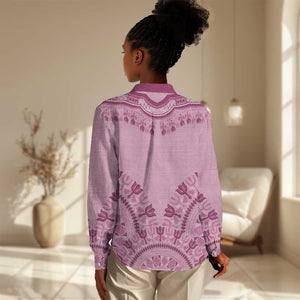 Afro Breast Cancer Awareness Dashiki Women Casual Shirt Glamorous Pink - African Pride