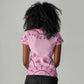 Afro Breast Cancer Awareness Dashiki Women V-Neck T-Shirt Glamorous Pink - African Pride