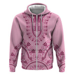 Afro Breast Cancer Awareness Dashiki Zip Hoodie Glamorous Pink - African Pride