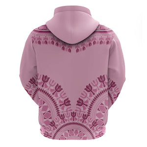 Afro Breast Cancer Awareness Dashiki Zip Hoodie Glamorous Pink - African Pride