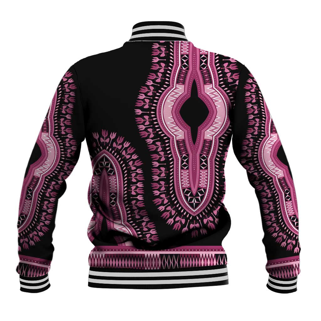 Breast Cancer Awareness Pink Ribbon Afro Baseball Jacket Dashiki Style - African Pride