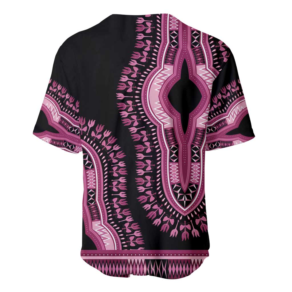 Breast Cancer Awareness Pink Ribbon Afro Baseball Jersey Dashiki Style - African Pride