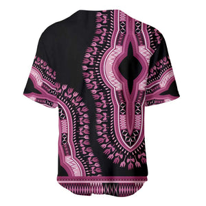 Breast Cancer Awareness Pink Ribbon Afro Baseball Jersey Dashiki Style - African Pride