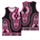 Breast Cancer Awareness Pink Ribbon Afro Basketball Jersey Dashiki Style - African Pride