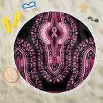 Breast Cancer Awareness Pink Ribbon Afro Beach Blanket Dashiki Style - African Pride