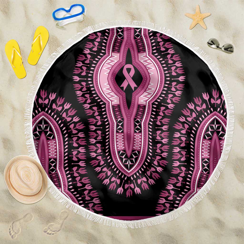 Breast Cancer Awareness Pink Ribbon Afro Beach Blanket Dashiki Style - African Pride