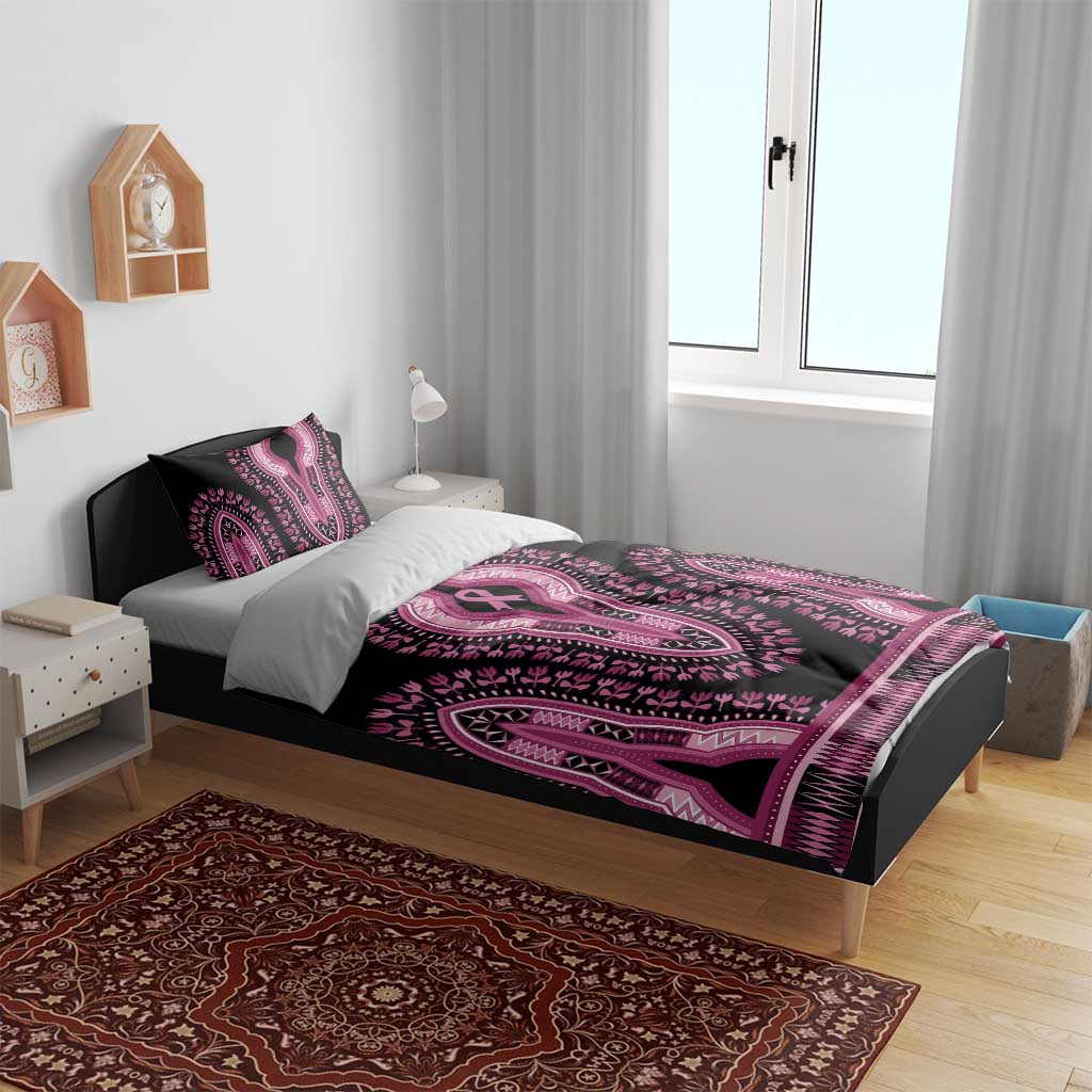 Breast Cancer Awareness Pink Ribbon Afro Bedding Set Dashiki Style - African Pride