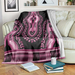 Breast Cancer Awareness Pink Ribbon Afro Blanket Dashiki Style - African Pride